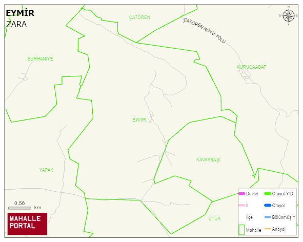 EYMİR Köyü Haritası | İnteraktif Köy ve Mahalle Sınırları