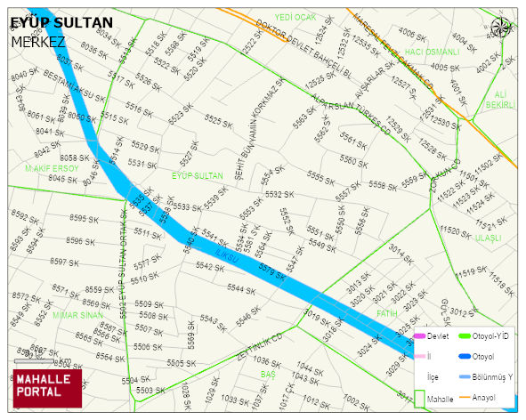 EYÜP SULTAN Mahallesi Haritası | Uydu Görüntüsü ve Harita Detayları