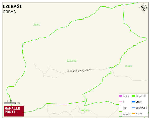 EZEBAĞI Köyü Haritası | Sayısal Bölge Görünümü