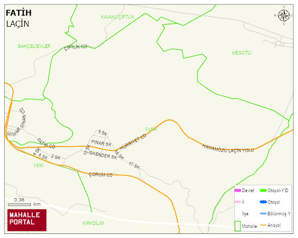 FATİH Mahallesi Haritası | Dağlar, Ovalar ve Akarsu Bilgileri