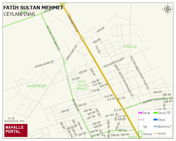 FATİH SULTAN MEHMET Mahallesi Haritası | Yükselti ve Doğa Özellikleri