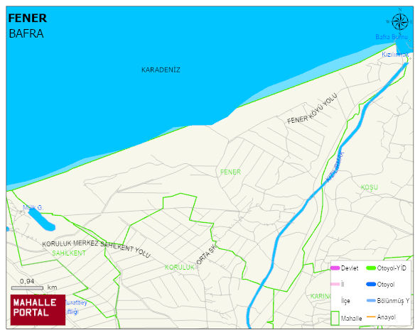 FENER Mahallesi Haritası | Yükselti ve Doğa Özellikleri