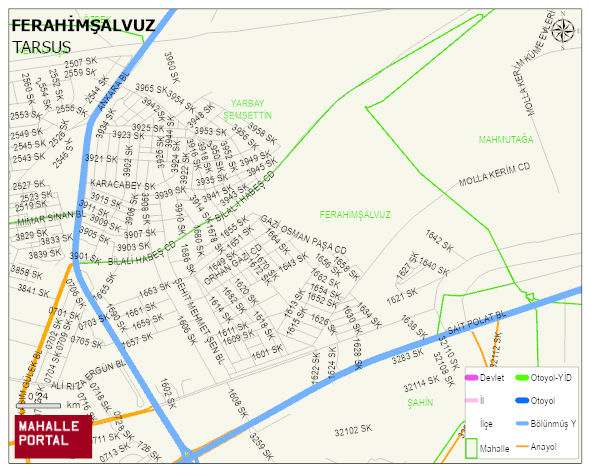 FERAHİMŞALVUZ Mahallesi Haritası | Mahalle Sokak Haritası