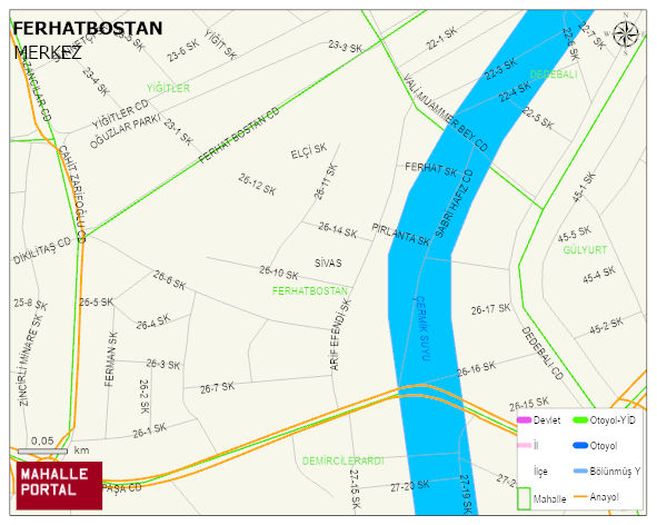FERHATBOSTAN Mahallesi Haritası | Coğrafi Yapı ve Detaylı Haritası