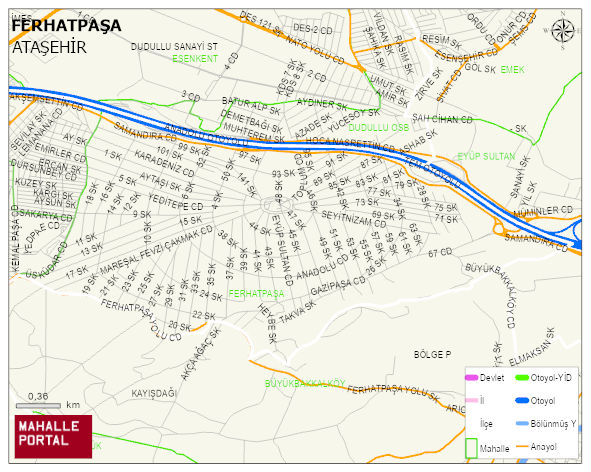 FERHATPAŞA Mahallesi Haritası | İnteraktif Köy ve Mahalle Sınırları