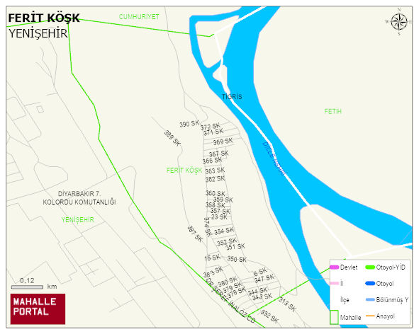 FERİT KÖŞK Mahallesi Haritası | Yükselti ve Doğa Özellikleri