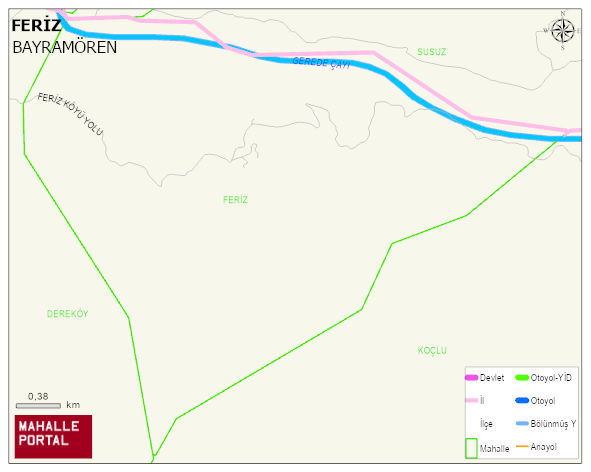 FERİZ Köyü Haritası | İnteraktif Köy ve Mahalle Sınırları