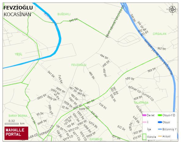 FEVZİOĞLU Mahallesi Haritası | İnteraktif Köy ve Mahalle Sınırları