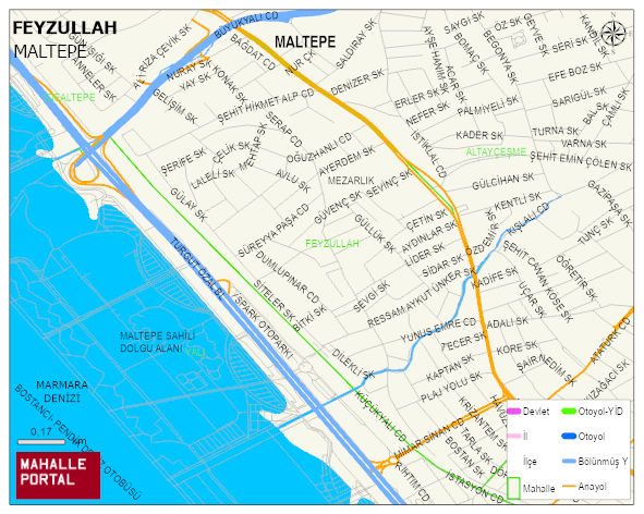 FEYZULLAH Mahallesi Haritası | Yükselti ve Doğa Özellikleri