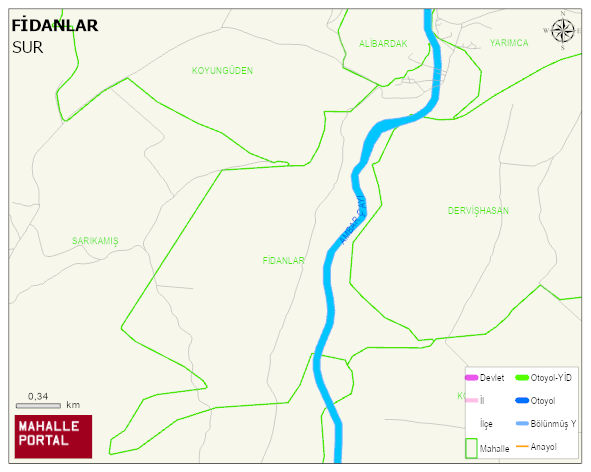 FİDANLAR Mahallesi Haritası | İnteraktif Köy ve Mahalle Sınırları