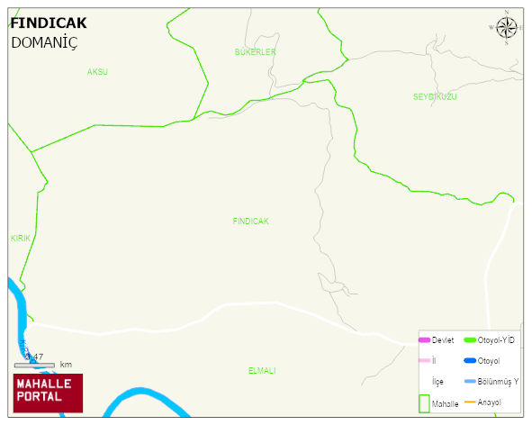 FINDICAK Köyü Haritası | Detaylı Köy ve Mahalle Görünümü