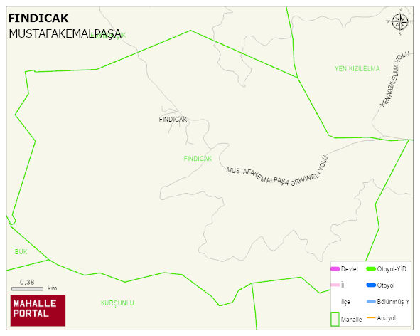 FINDICAK Mahallesi Haritası | Mahalle ve Köy Sınırı