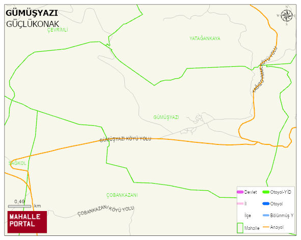 FINDIK BELDESİ GÜMÜŞYAZI Mahallesi Haritası | Mahalle ve Köy Sınırı