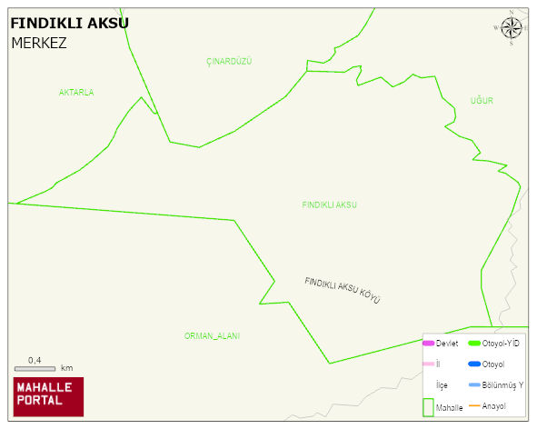 FINDIKLI AKSU Köyü Haritası | Mahalle ve Köy Sınırı