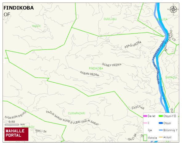 FINDIKOBA Mahallesi Haritası | Detaylı Köy ve Mahalle Görünümü