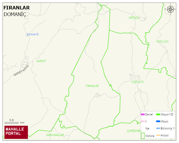 FIRANLAR Köyü Haritası | Sayısal Bölge Görünümü