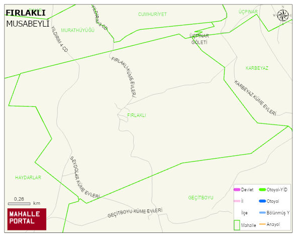 FIRLAKLI Köyü Haritası | Yükselti ve Doğa Özellikleri