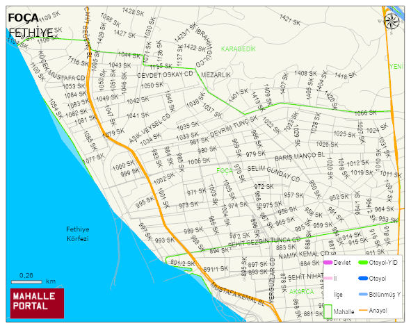 FOÇA Mahallesi Haritası | Dağlar, Ovalar ve Akarsu Bilgileri