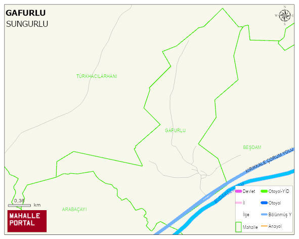 GAFURLU Köyü Haritası | Coğrafi Yapı ve Detaylı Haritası