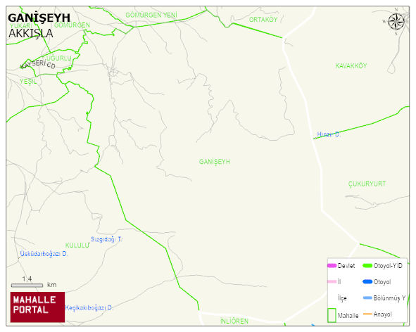 GANİŞEYH Mahallesi Haritası | Mahalle ve Köy Sınırı