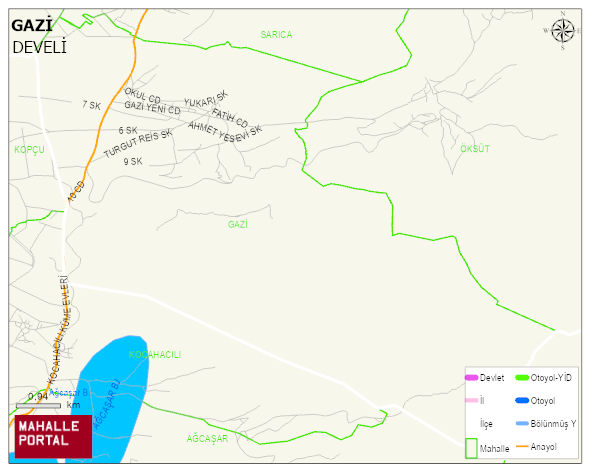 GAZİ Mahallesi Haritası | Yükselti ve Doğa Özellikleri