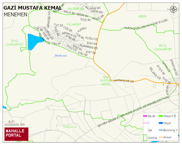GAZİ MUSTAFA KEMAL Mahallesi Haritası | Mahalle ve Köy Sınırı