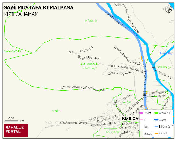 GAZİ MUSTAFA KEMALPAŞA Mahallesi Haritası | Coğrafi Yapı ve Detaylı Haritası