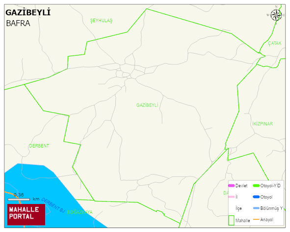 GAZİBEYLİ Mahallesi Haritası | Detaylı Köy ve Mahalle Görünümü