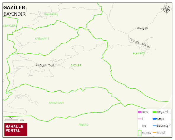 GAZİLER Mahallesi Haritası | Mahalle ve Köy Sınırı