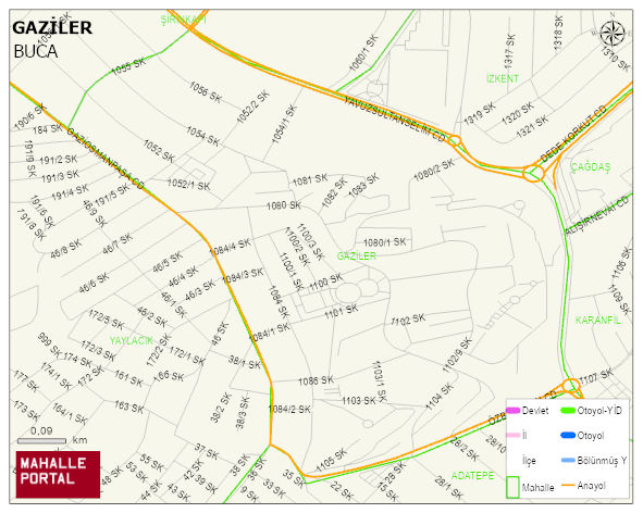 GAZİLER Mahallesi Haritası | Mahalle ve Köy Sınırı
