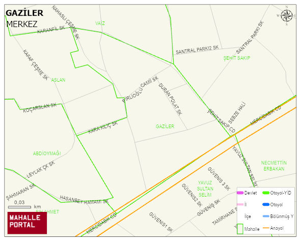 GAZİLER Mahallesi Haritası | İnteraktif Köy ve Mahalle Sınırları