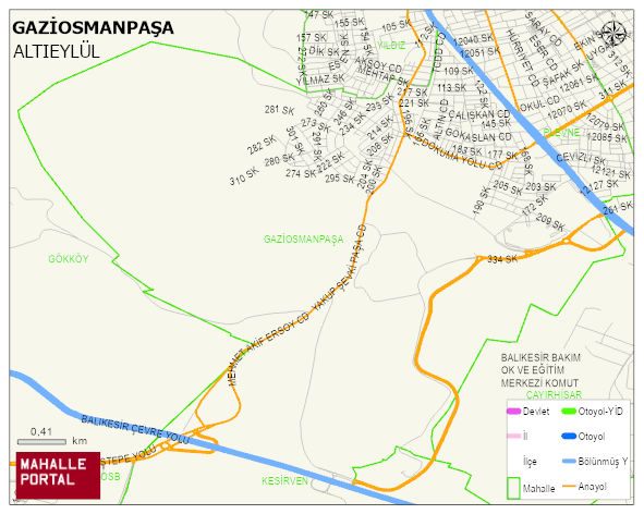 GAZİOSMANPAŞA Mahallesi Haritası | Detaylı Köy ve Mahalle Görünümü