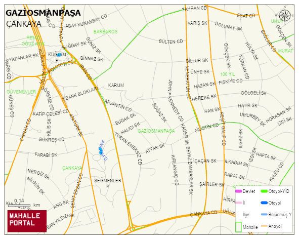 GAZİOSMANPAŞA Mahallesi Haritası | Sayısal Bölge Görünümü