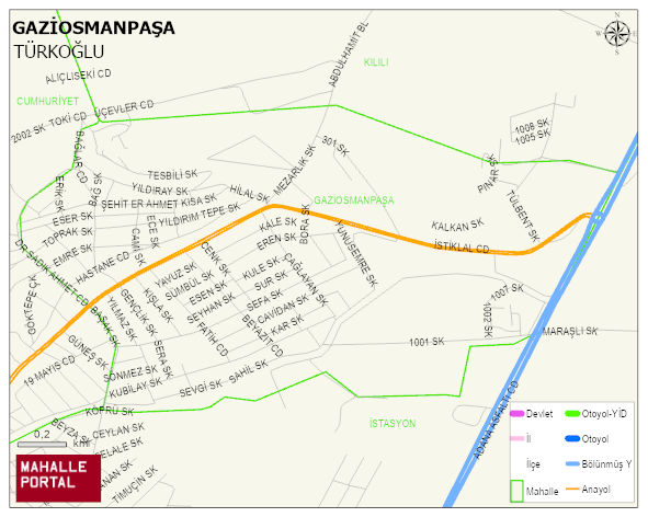 GAZİOSMANPAŞA Mahallesi Haritası | Mahalle ve Köy Sınırı