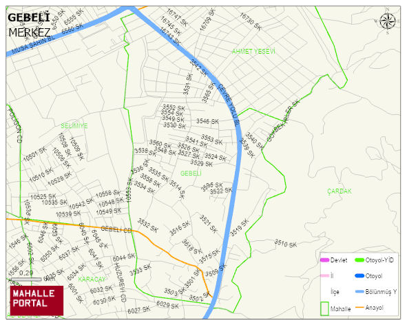 GEBELİ Mahallesi Haritası | Mahalle ve Köy Sınırı