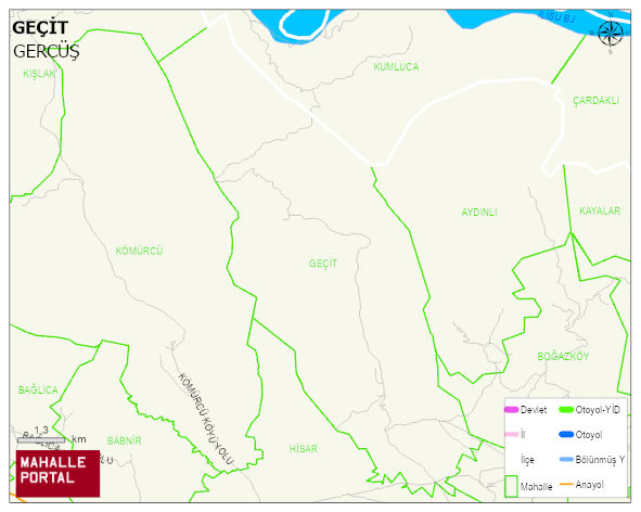 GEÇİT Köyü Haritası | Mahalle ve Köy Sınırı