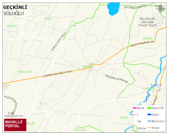 GEÇKİNLİ Köyü Haritası | Coğrafi Yapı ve Detaylı Haritası