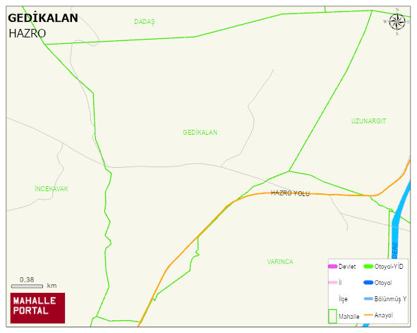 GEDİKALAN Mahallesi Haritası | Coğrafi Yapı ve Detaylı Haritası