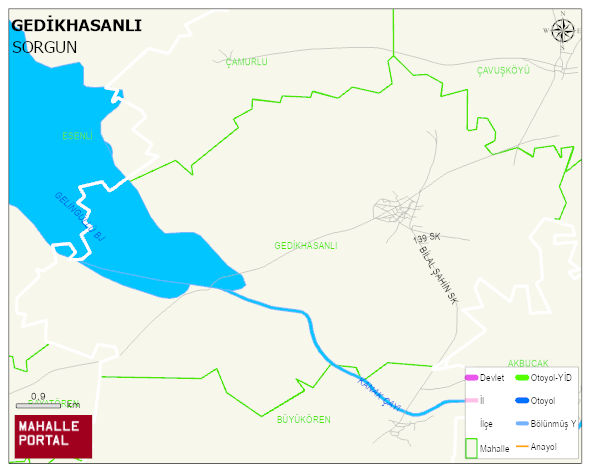 GEDİKHASANLI Köyü Haritası | Yükselti ve Doğa Özellikleri