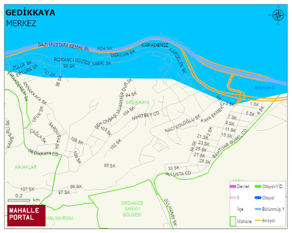 GEDİKKAYA Mahallesi Haritası | Sayısal Bölge Görünümü