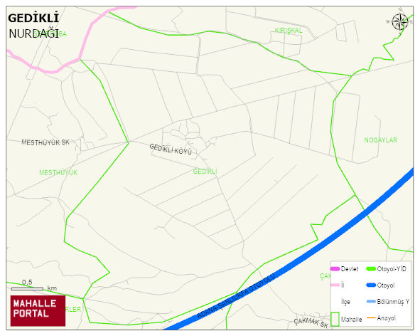 GEDİKLİ Mahallesi Haritası | Detaylı Köy ve Mahalle Görünümü