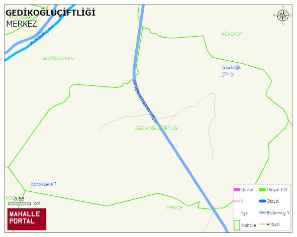 GEDİKOĞLUÇİFTLİĞİ Köyü Haritası | Detaylı Köy ve Mahalle Görünümü