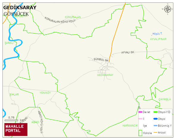GEDİKSARAY Köyü Haritası | İnteraktif Köy ve Mahalle Sınırları