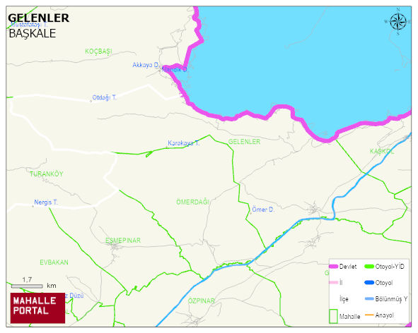 GELENLER Mahallesi Haritası | Coğrafi Yapı ve Detaylı Haritası
