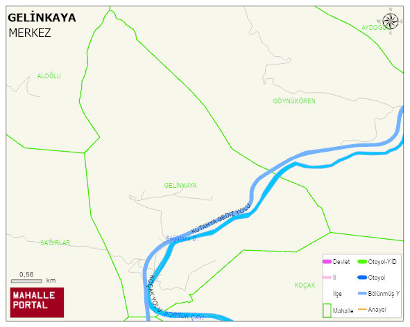GELİNKAYA Köyü Haritası | Sayısal Bölge Görünümü