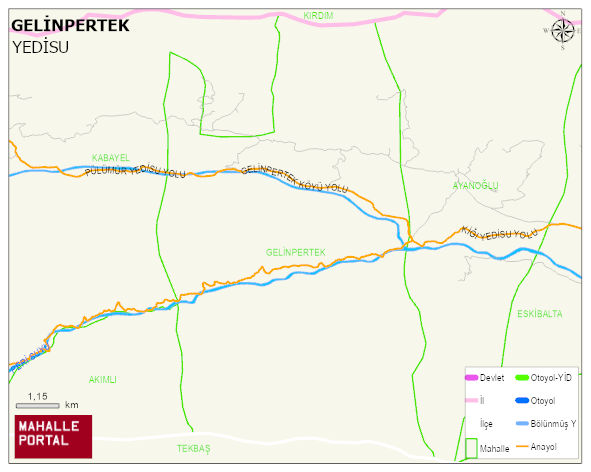 GELİNPERTEK Köyü Haritası | Detaylı Köy ve Mahalle Görünümü