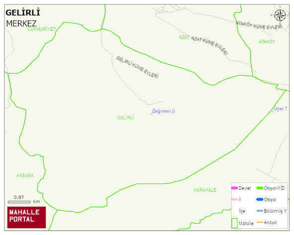 GELİRLİ Köyü Haritası | Mahalle Sokak Haritası