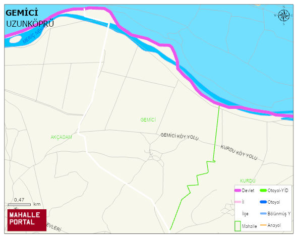 GEMİCİ Köyü Haritası | İnteraktif Köy ve Mahalle Sınırları
