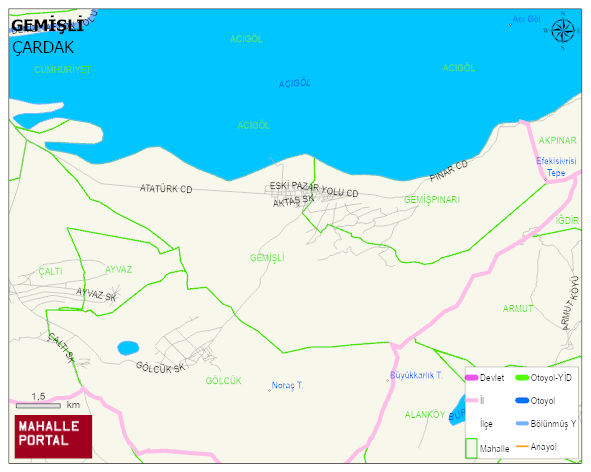GEMİŞLİ Mahallesi Haritası | İnteraktif Köy ve Mahalle Sınırları