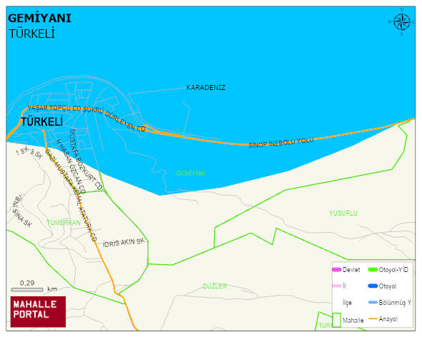 GEMİYANI Mahallesi Haritası | Mahalle ve Köy Sınırı
